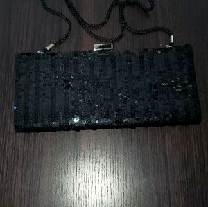 Valerie Stevens Black Sequin Evening Purse